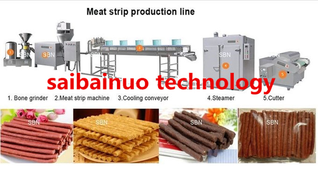 Linha de processamento da maquinaria de alimento da tira da carne do artigo do animal de estimação do produto novo