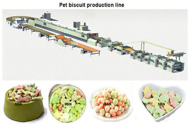 Máquina durável da transformação de produtos alimentares do biscoito do animal de estimação do biscoito do gato/cão com forno de túnel