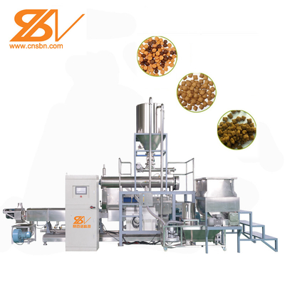 Ss 304 Linha de processamento de alimentos para animais de estimação de extrusão automática de parafusos duplos