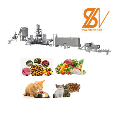 Linha de processamento de extrusores de alimentos para animais de estimação para cães, gatos e gatos de 500 a 600 kg/h