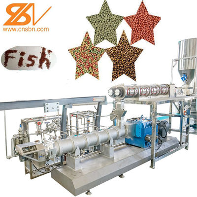 linha de produção de flutuação máquina da alimentação dos peixes da extrusora do alimento do parafuso do dobro 200-260kg/h
