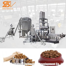 Motor vívido gêmeo de Simens da planta da forma da máquina de processamento da alimentação do animal de estimação da máquina da extrusora dos alimentos para animais de estimação do parafuso