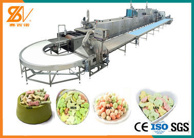 100-1000 controle elétrico macio do PLC do forno da máquina de processamento da máquina da extrusora dos alimentos para animais de estimação das cookies do quilograma/H