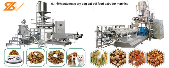 0.1-6t/H soprou planta de produção seca da pelota do alimento de cão de estimação