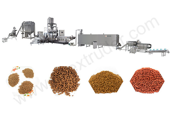Linha de processamento de poupança de energia da extrusora do equipamento do alimento de peixes